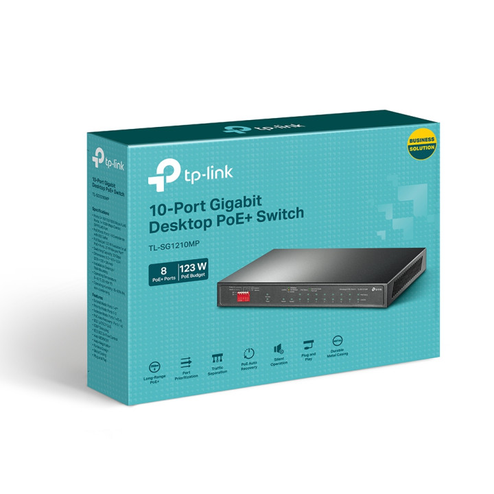 TP-Link TL-SG1210MP commutateur réseau Non-géré Gigabit Ethernet (10/100/1000) Connexion Ethernet, supportant  — vue 4