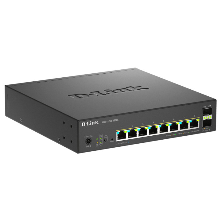 D-Link DMS-1250-10SPL Géré L2/L3 2.5G Ethernet (100/1000/2500) Connexion Ethernet, supportant l'alimentation v — vue 2