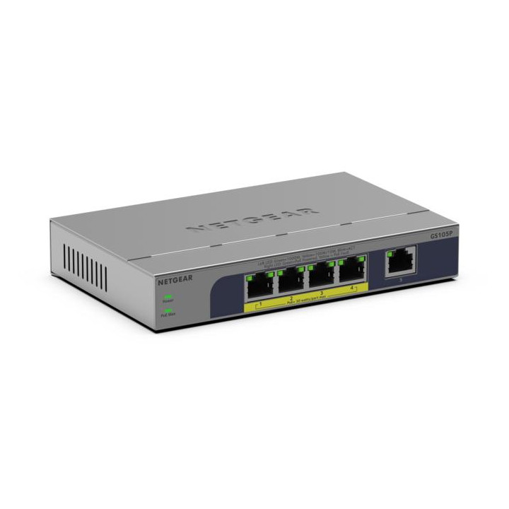 NETGEAR GS105P Non-géré Gigabit Ethernet (10/100/1000) Connexion Ethernet, supportant l'alimentation via ce po — vue 1