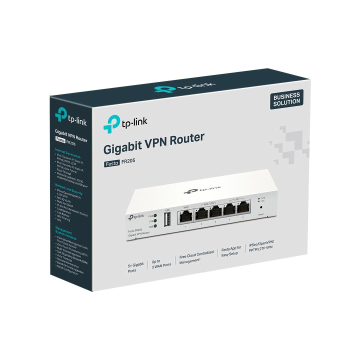 TP-Link Festa FR205 Routeur connecté 10 Gigabit Ethernet, 100 Gigabit Ethernet, Gigabit Ethernet Blanc — vue 3