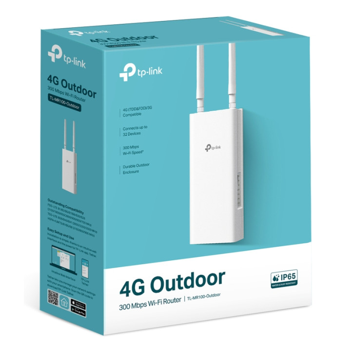 TP-Link TL-MR100-OUTDOOR routeur sans fil Fast Ethernet Monobande (2,4 GHz) 4G Blanc — vue 2