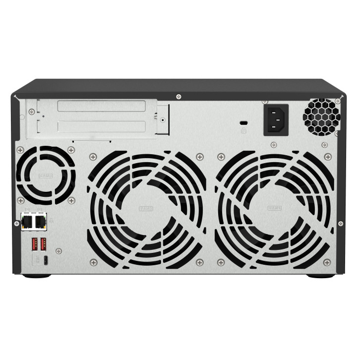QNAP TS-873A NAS Tower Ryzen Embedded V1500B 8 Go DDR4 0 To QNAP Turbo System Noir — vue 2