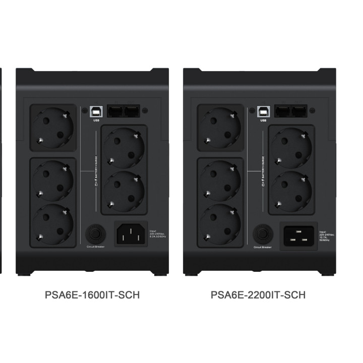 Vertiv Gamme PowerUPS 200 Essential PSA6E-1600IT-SCH, 1 600 VA/925 W — vue 3