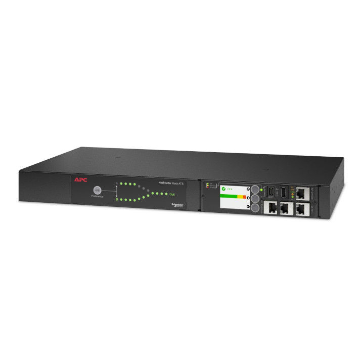 APC Automatic Transfer Switch AP4423A - (8x) C13 + (1x) C19, 3680W, montable en rack 1U — vue 1