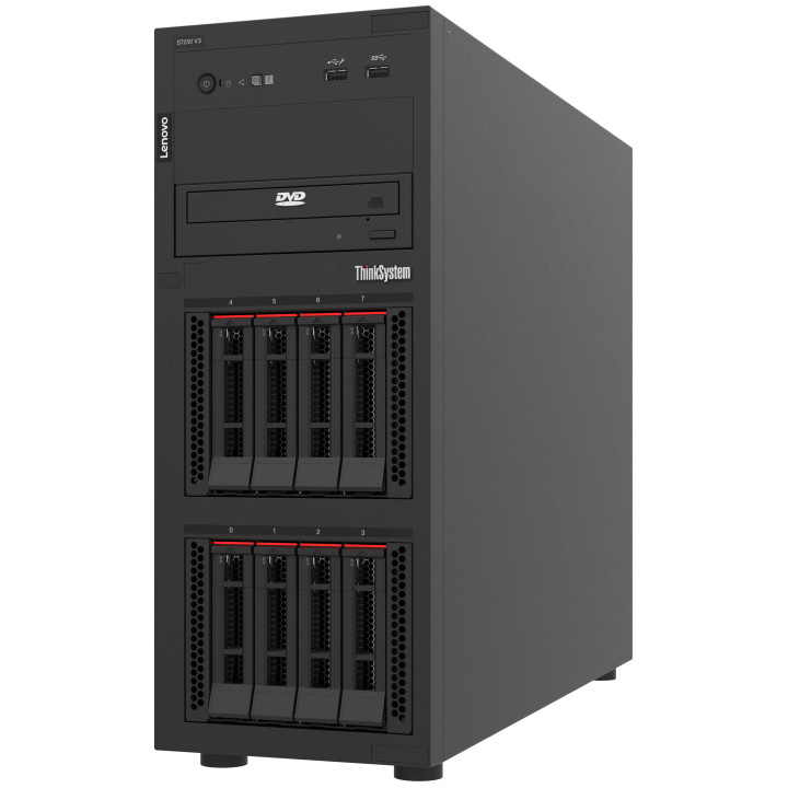Lenovo ThinkSystem ST250 V3 serveur Tower Intel® Xeon® 6353P 2,7 GHz 16 Go DDR5-SDRAM 800 W — vue 2