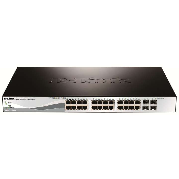 D-Link DGS-1210-28P Géré L2 Gigabit Ethernet (10/100/1000) Connexion Ethernet, supportant l'alimentation via c — vue 1