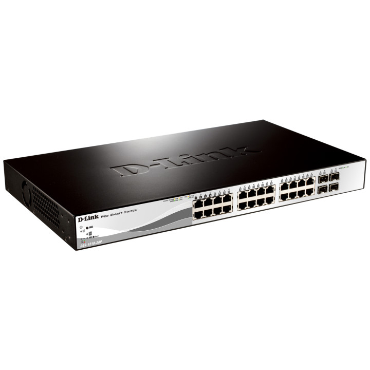 D-Link DGS-1210-28P Géré L2 Gigabit Ethernet (10/100/1000) Connexion Ethernet, supportant l'alimentation via c — vue 2
