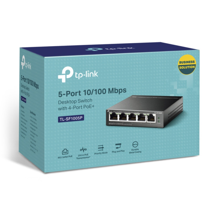 TP-Link TL-SF1005P Non-géré Fast Ethernet (10/100) Connexion Ethernet, supportant l'alimentation via ce port ( — vue 4