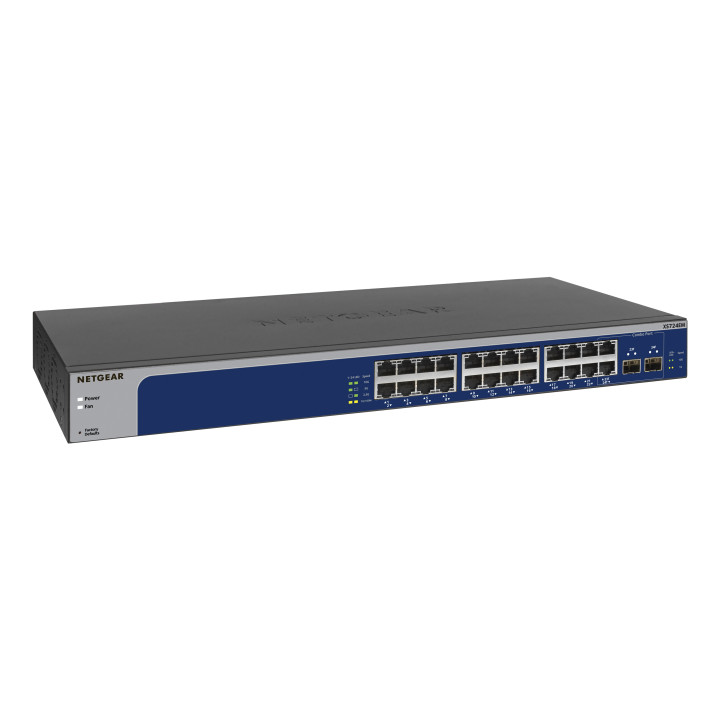 NETGEAR XS724EM Géré L2 10G Ethernet (100/1000/10000) 1U Bleu, Gris — vue 2