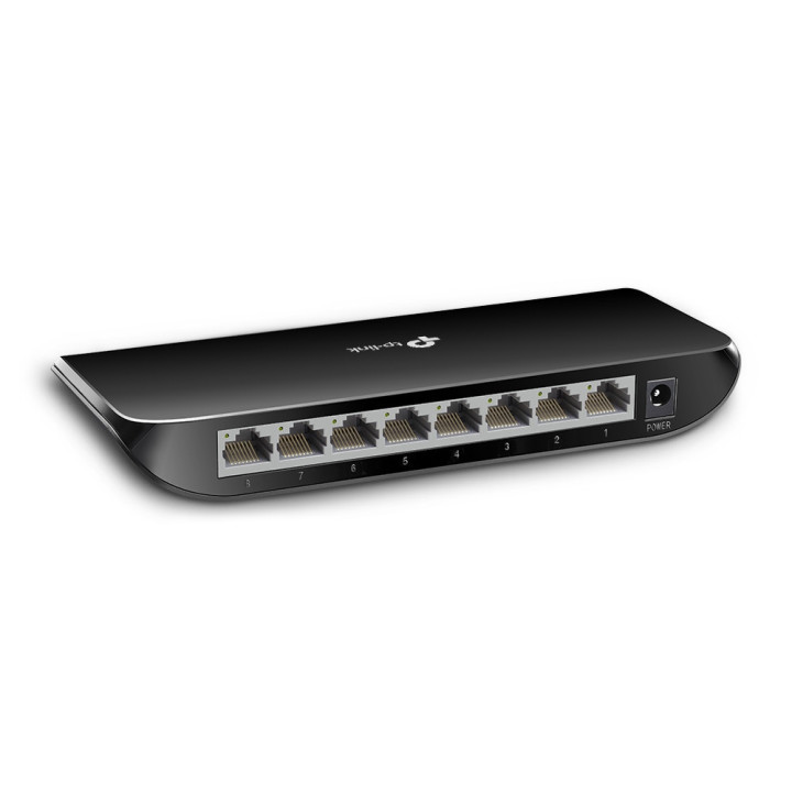 TP-Link TL-SG1008D Non-géré Gigabit Ethernet (10/100/1000) Noir — vue 3