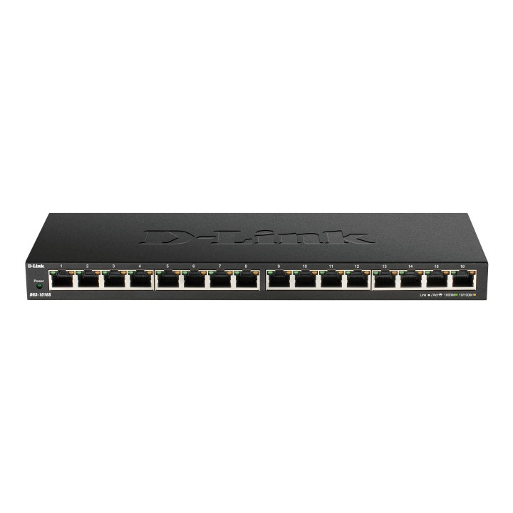 D-Link DGS-1016S Non-géré Gigabit Ethernet (10/100/1000) Noir — vue 2