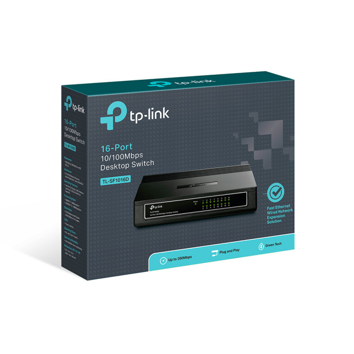 TP-Link TL-SF1016D Non-géré Fast Ethernet (10/100) Noir — vue 4