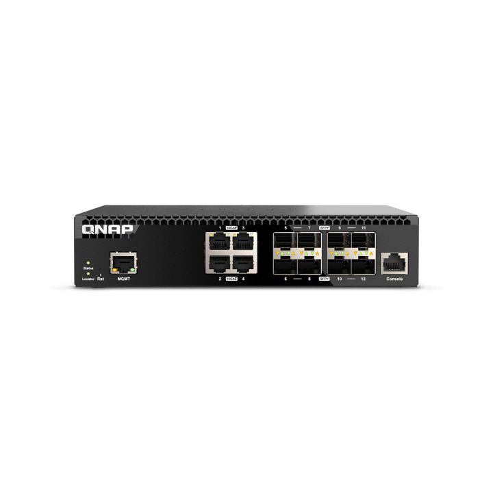 QNAP QSW-M3212R-8S4T commutateur réseau Géré 10G Ethernet (100/1000/10000) 1U — vue 1