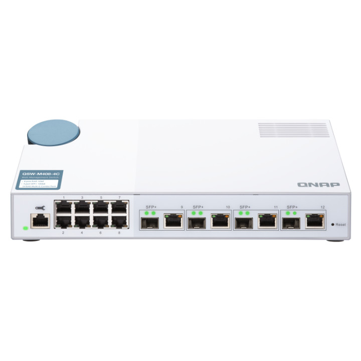 QNAP QSW-M408-4C commutateur réseau Géré L2 Gigabit Ethernet (10/100/1000) Blanc — vue 2
