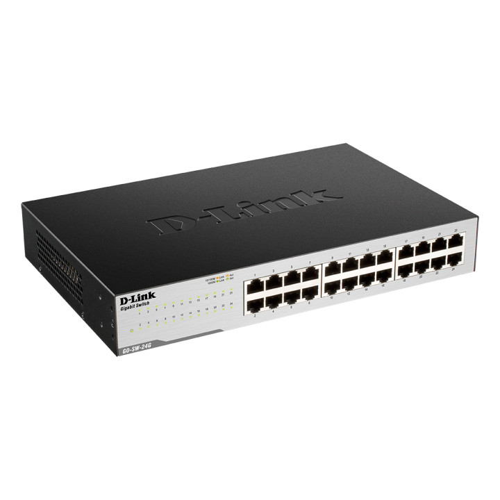 D-Link GO-SW-24G Non-géré L2 Gigabit Ethernet (10/100/1000) 1U Noir — vue 2