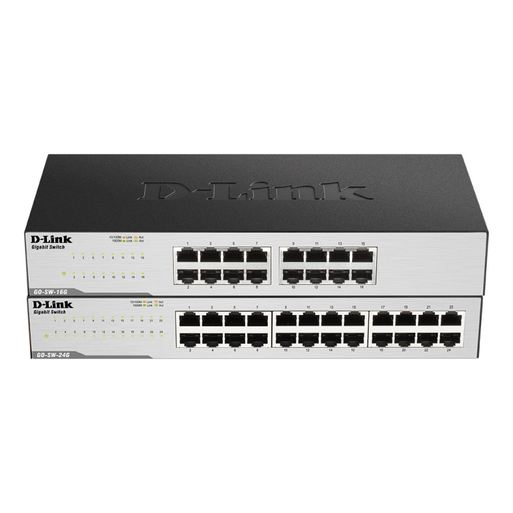 D-Link GO-SW-24G Non-géré L2 Gigabit Ethernet (10/100/1000) 1U Noir — vue 3