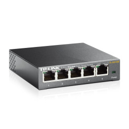 TP-Link TL-SG105E Géré L2 Gigabit Ethernet (10/100/1000) Noir — vue 1