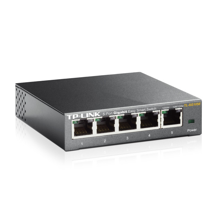 TP-Link TL-SG105E Géré L2 Gigabit Ethernet (10/100/1000) Noir — vue 1