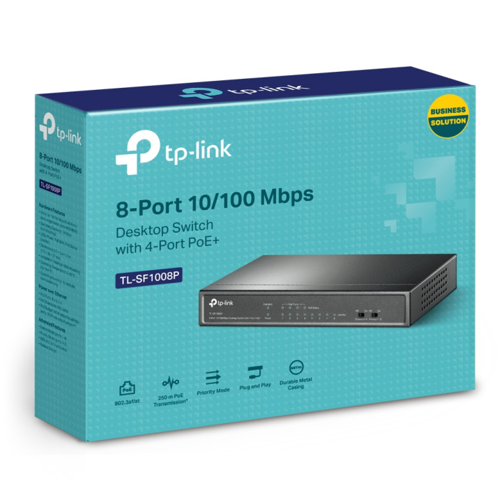 TP-Link TL-SF1008P Non-géré Fast Ethernet (10/100) Connexion Ethernet, supportant l'alimentation via ce port ( — vue 4