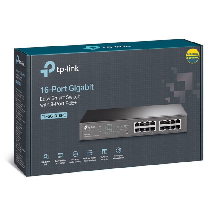 TP-Link TL-SG1016PE commutateur réseau Géré L2 Gigabit Ethernet (10/100/1000) Connexion Ethernet, supportant l — vue 4