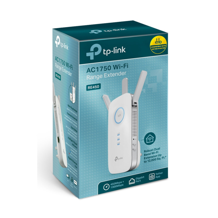 TP-Link RE450 Répéteur réseau Blanc 10, 100, 1000 Mbit/s — vue 3