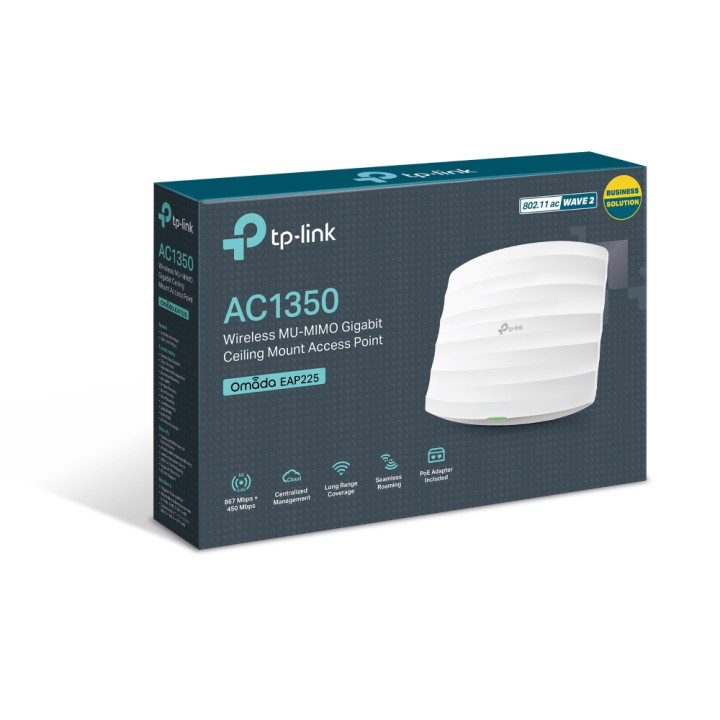 TP-Link Omada EAP225 point d'accès réseaux locaux sans fil 1350 Mbit/s Blanc Connexion Ethernet, supportant l' — vue 5