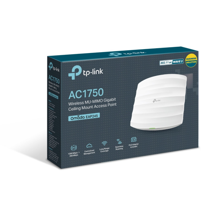 TP-Link Omada EAP245 1750 Mbit/s Blanc Connexion Ethernet, supportant l'alimentation via ce port (PoE) — vue 5