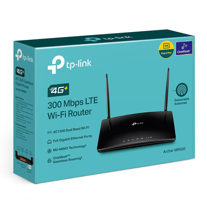 TP-Link Archer MR500 routeur sans fil Gigabit Ethernet Bi-bande (2,4 GHz / 5 GHz) 4G Noir — vue 5