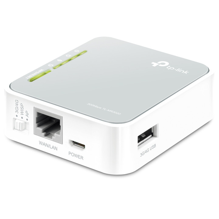 TP-Link TL-MR3020 routeur sans fil Fast Ethernet Monobande (2,4 GHz) Gris, Blanc — vue 2