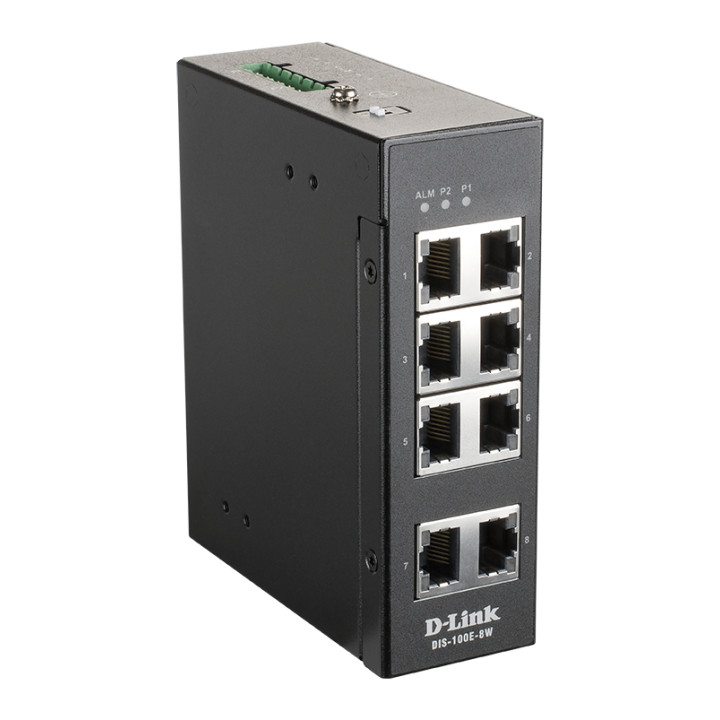 D-Link DIS-100E-8W commutateur réseau Non-géré L2 Fast Ethernet (10/100) Noir — vue 1