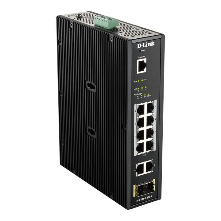 D-Link DIS-200G-12PS commutateur réseau Géré L2 Gigabit Ethernet (10/100/1000) Connexion Ethernet, supportant  — vue 1