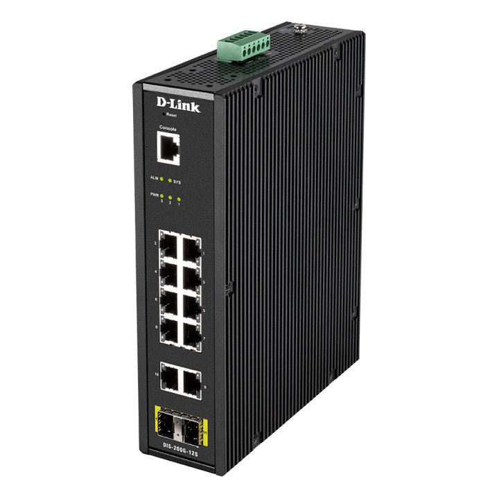 D-Link DIS-200G-12S commutateur réseau Géré L2 Gigabit Ethernet (10/100/1000) Noir — vue 2