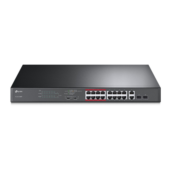 TP-Link TL-SL1218MP commutateur réseau Non-géré Fast Ethernet (10/100) Connexion Ethernet, supportant l'alimen — vue 1