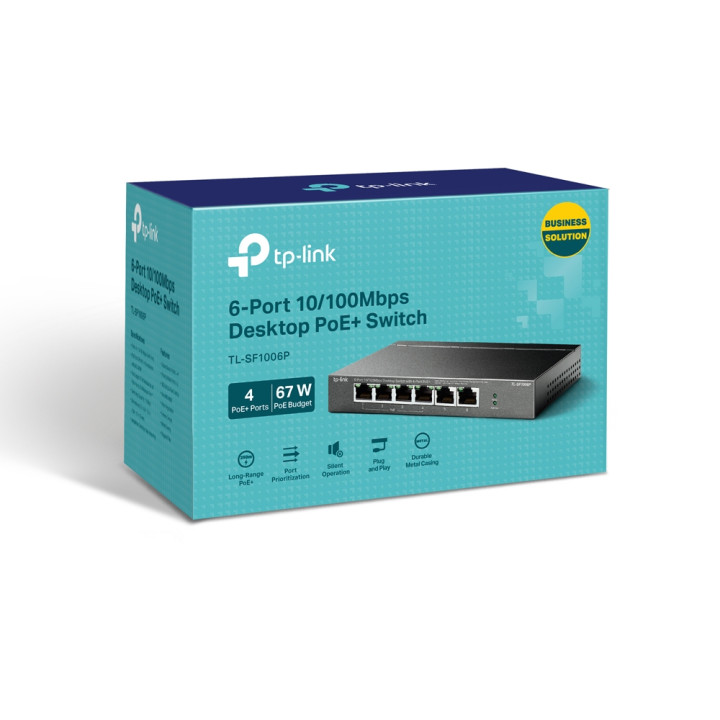 TP-Link TL-SF1006P commutateur réseau Non-géré Fast Ethernet (10/100) Connexion Ethernet, supportant l'aliment — vue 3