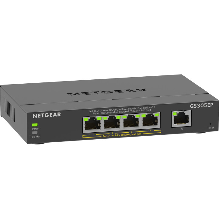 NETGEAR GS305EP Géré L2/L3 Gigabit Ethernet (10/100/1000) Connexion Ethernet, supportant l'alimentation via ce — vue 1
