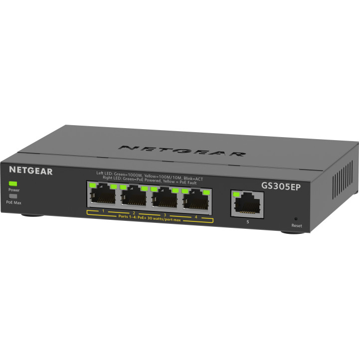 NETGEAR GS305EP Géré L2/L3 Gigabit Ethernet (10/100/1000) Connexion Ethernet, supportant l'alimentation via ce — vue 2