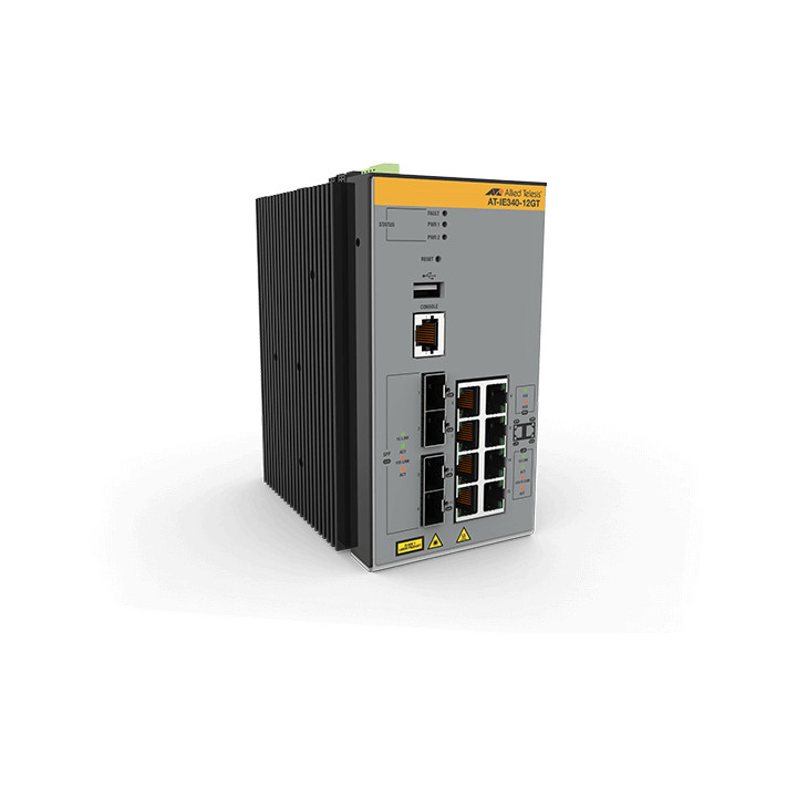 Allied Telesis AT-IE340-12GT-80 Géré L3 Gigabit Ethernet (10/100/1000) Gris — vue 1