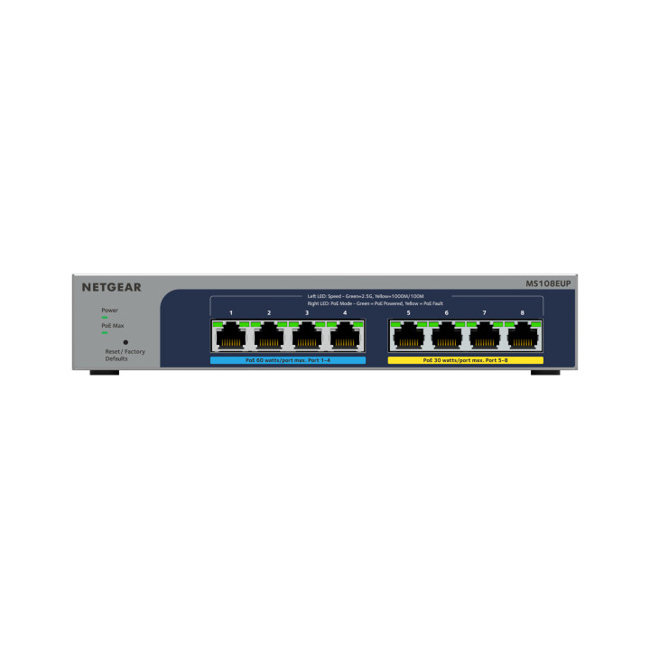 NETGEAR MS108EUP Géré L2/L3 2.5G Ethernet (100/1000/2500) Connexion Ethernet, supportant l'alimentation via ce — vue 1