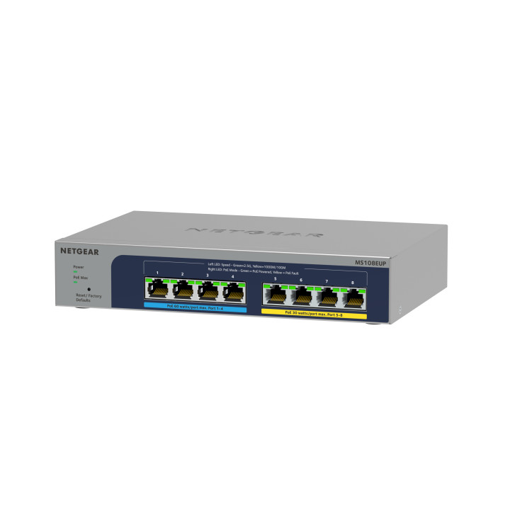 NETGEAR MS108EUP Géré L2/L3 2.5G Ethernet (100/1000/2500) Connexion Ethernet, supportant l'alimentation via ce — vue 2