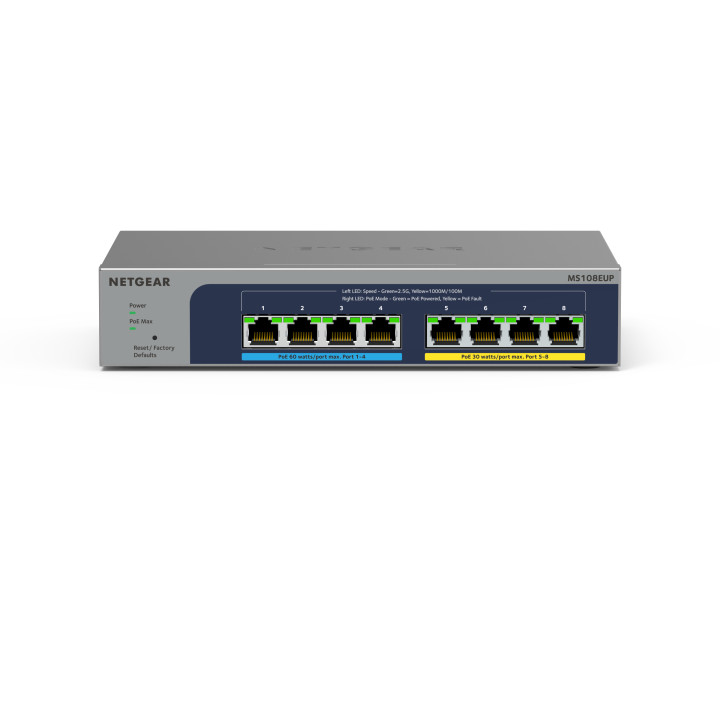 NETGEAR MS108EUP Géré L2/L3 2.5G Ethernet (100/1000/2500) Connexion Ethernet, supportant l'alimentation via ce — vue 4