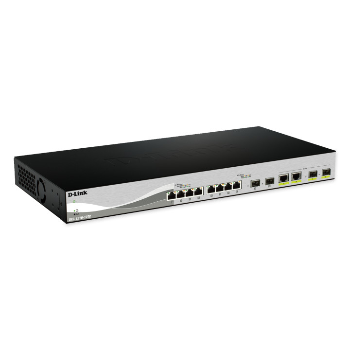 D-Link DXS-1210-12SC/E commutateur réseau Géré L2 10G Ethernet (100/1000/10000) 1U Noir, Argent — vue 1