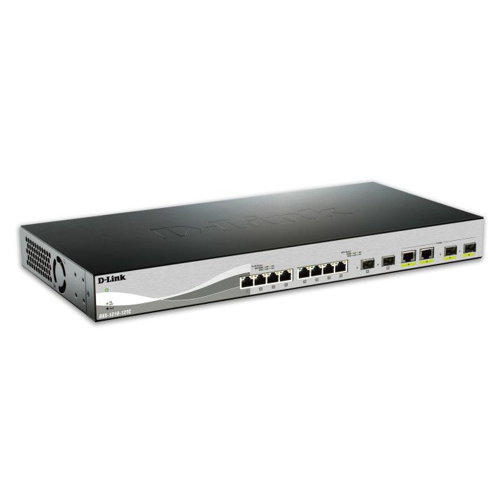 D-Link DXS-1210-12TC/E commutateur réseau Géré L2 10G Ethernet (100/1000/10000) 1U Noir, Argent — vue 1