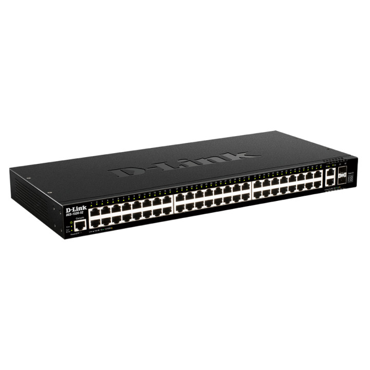 D-Link DGS-1520-52/E commutateur réseau Géré L3 10G Ethernet (100/1000/10000) 1U Noir — vue 1