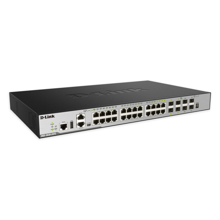 D-Link DGS-3630-28TC commutateur réseau Géré L3 Gigabit Ethernet (10/100/1000) 1U Noir — vue 1