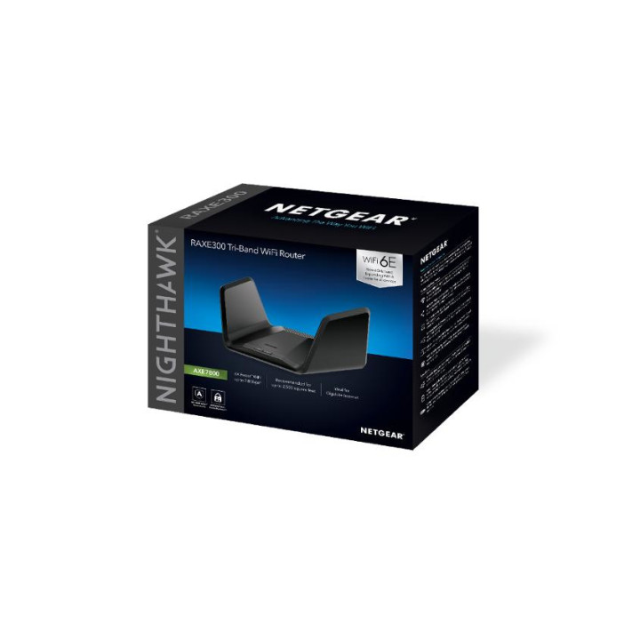 NETGEAR Nighthawk RAXE300 routeur sans fil Gigabit Ethernet Tri-bande (2,4 GHz / 5 GHz / 5 GHz) Noir — vue 3