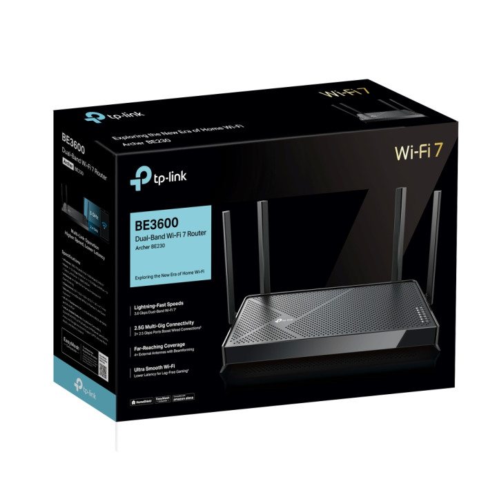 TP-Link Archer BE230 routeur sans fil 2.5 Gigabit Ethernet Bi-bande (2,4 GHz / 5 GHz) Noir — vue 4