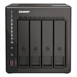 QNAP TS-453E NAS Tower Intel® Celeron® J6412 8 Go 0 To QNAP QTS Noir — vue 1