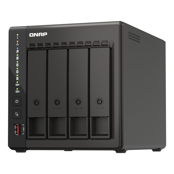 QNAP TS-453E NAS Tower Intel® Celeron® J6412 8 Go 0 To QNAP QTS Noir — vue 5