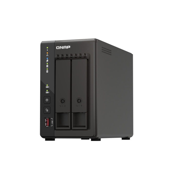QNAP TS-253E NAS Tower Intel® Celeron® J6412 8 Go 0 To QNAP QTS Noir — vue 1