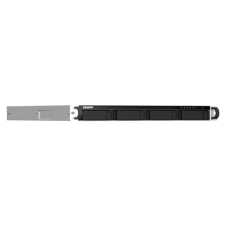 QNAP TS-464U NAS Rack (1 U) Intel® Celeron® N5095 8 Go DDR4 0 To QNAP Turbo System Aluminium, Noir — vue 3